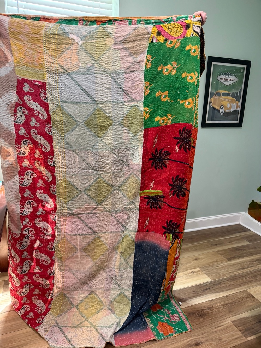 All’asta Vintage Multicolor Patchwork Quilt 100% cotton soft Crazy Quilt
